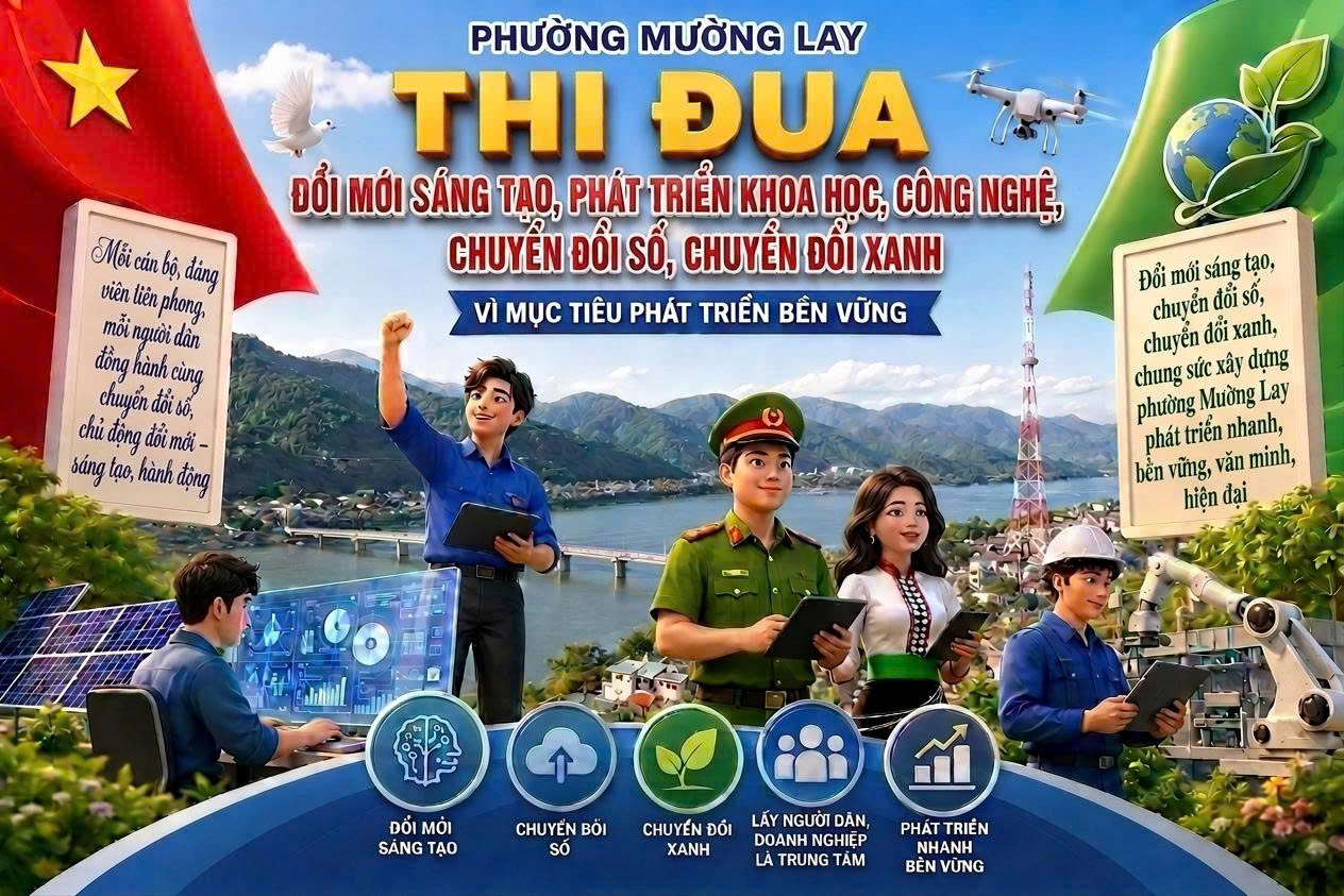 Phường Mường Lay đẩy mạnh phong trào thi đua đổi mới sáng tạo, chuyển đổi số và chuyển đổi xanh